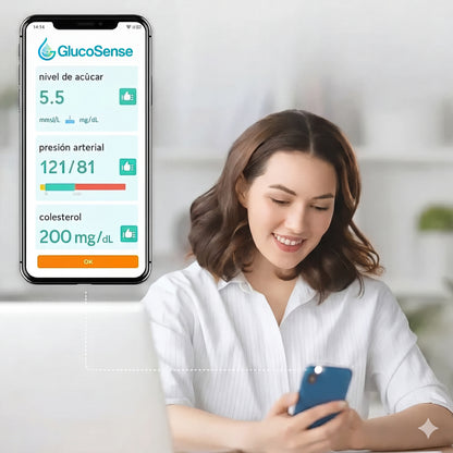 GlucoSense™ 3 en 1 - Glucosa, Presión y Oxígeno Sin Agujas