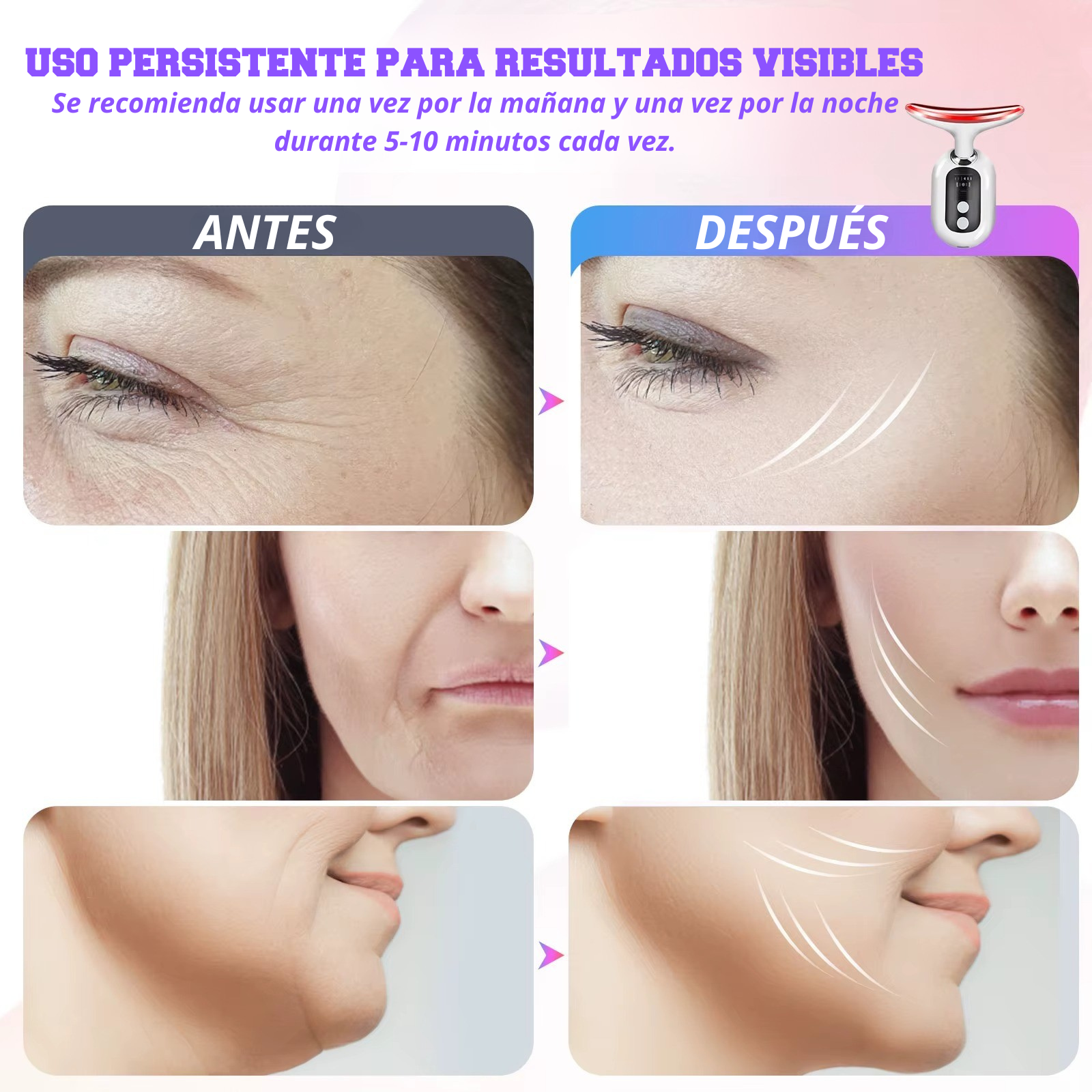 Masajeador Facial Wavi chic Rejuvenecedor  "El Secreto de Belleza de las Celebridades - ¡Para Ti!"